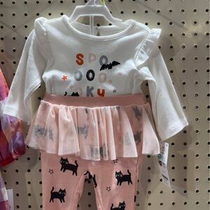 Carter's White and Pink Halloween Kids Matching Set